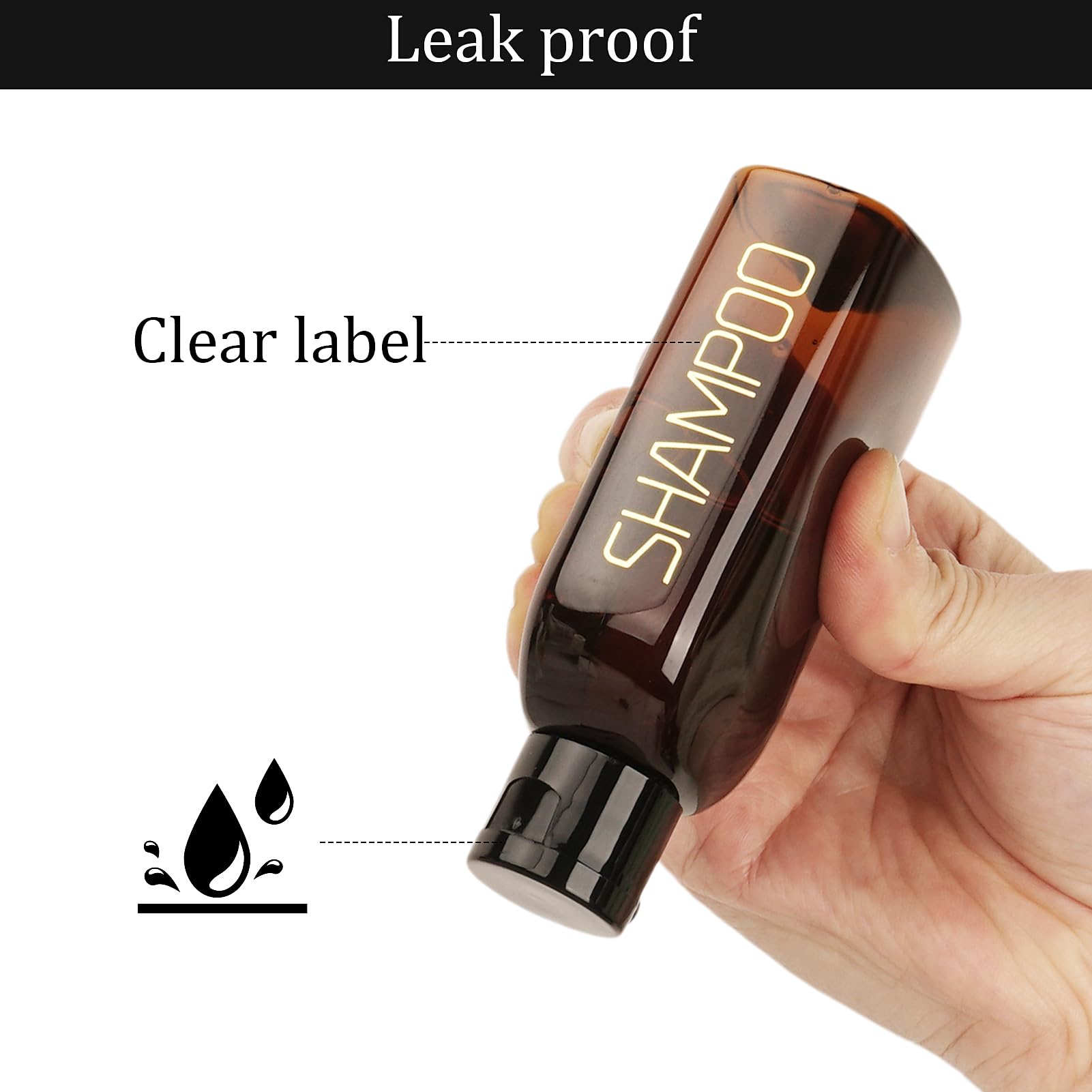 Decorniqu Travel Bottles for Toiletries 4 Pack 100ml Leak Proof Travel Size Toiletries TSA Approved Shampoo and Conditioner Bottles Reusable Travel Essentials Plastic Squeeze Bottles with Flip Cap - Image 4