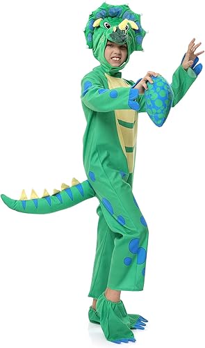 Miniatura 6 de ThinkMax Disfraz de dinosaurio para niños pequeños, disfraces de Halloween para niños y niñas, disfraz de T-Rex para Halloween truco o trato