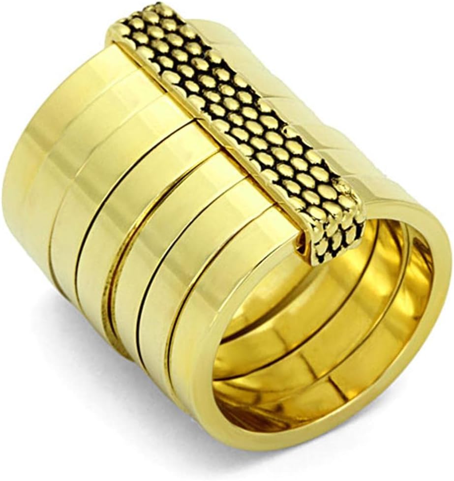 LO3018 - Gold Brass Ring with Epoxy in Jet