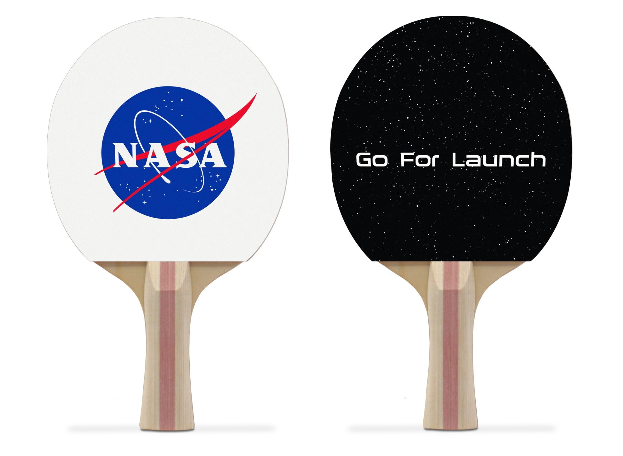 TigerTail Sports NASA Logo - Go for Launch Design Ping Pong Paddle, Premium 5 Ply Table Tennis Racket