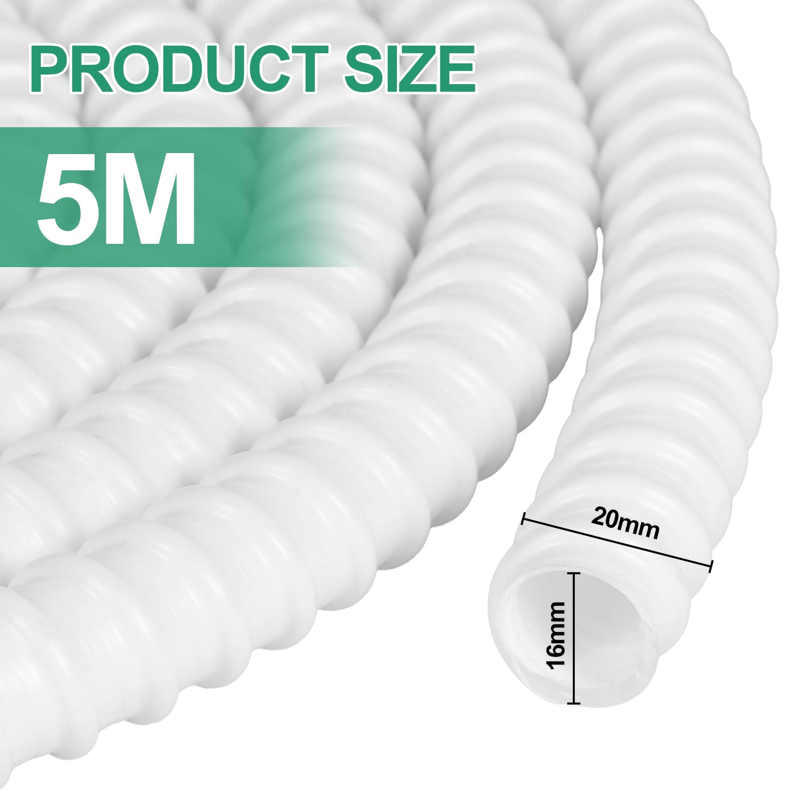 CPROSP Tuyau Condensat Clim Ø16mm (5m) en PVC, Tuyau de Condensat Climatiseur Clim, Résistant aux UV, pour Climatiseurs, Ajustable, Flexible - 3