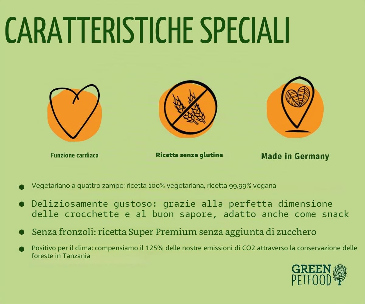 Green Petfood VeggieDog con lente rossa (1 x 10 kg), per adulti, cibo secco di alta qualità per cani adulti, 100% vegetariano, senza frumento, particolarmente compatibile con gusci di semi di psillio