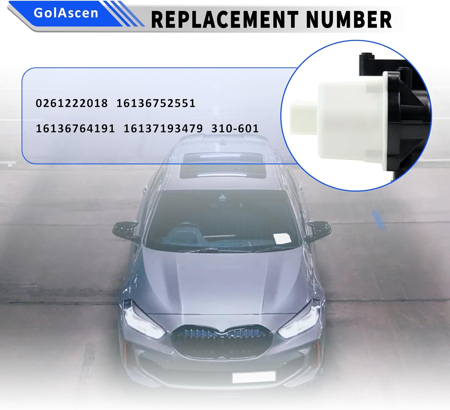 0261222018 Fuel Vapor Leak Detection Pump Compatible with BMW MIni N12 N16 N18N46 128i 135i 325i 328i 330i 335i 525i 530i 535i 540i 545i 550i 645Ci 745i 750i Replace#310-601 16136752551 16136764191