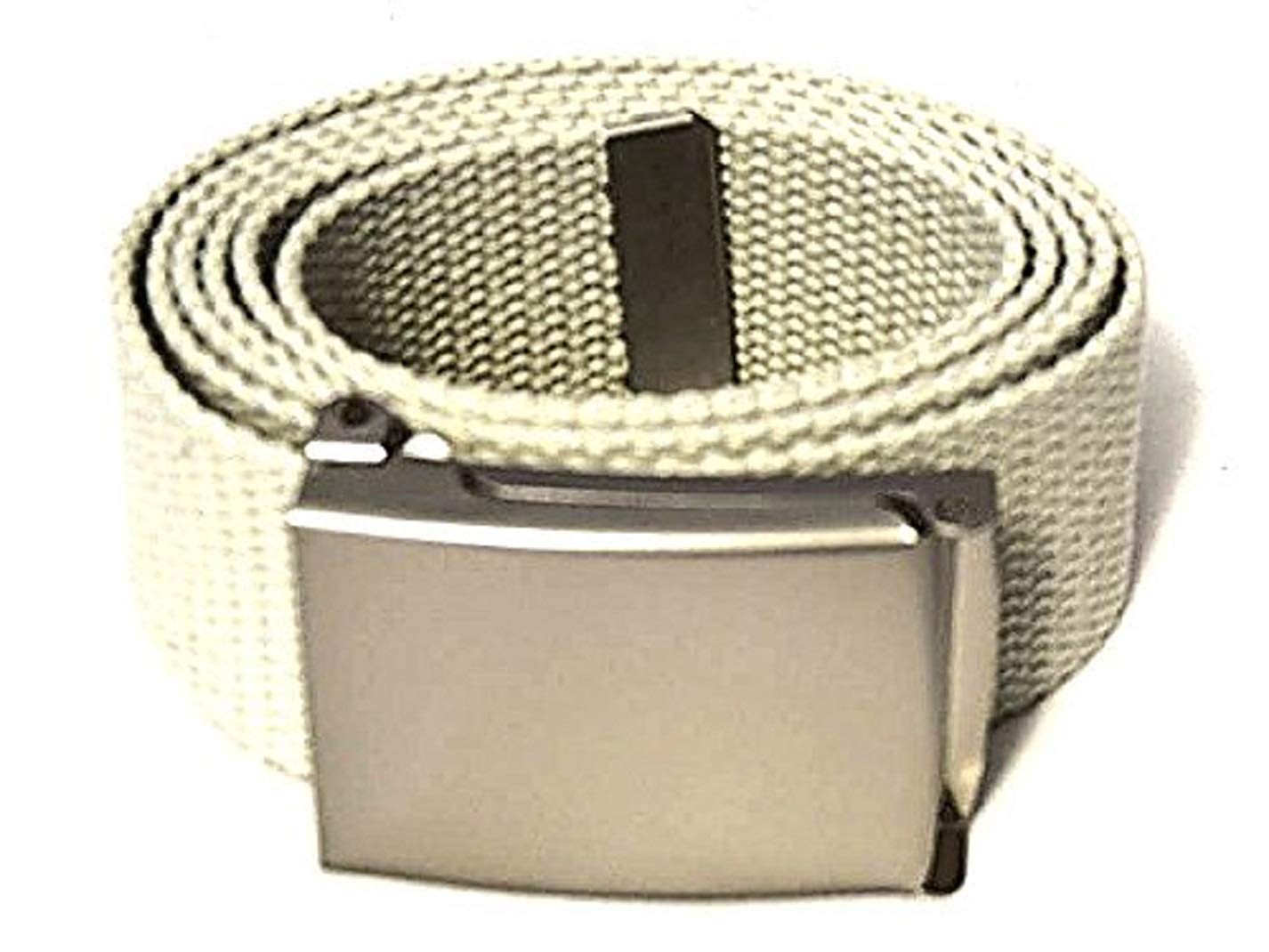 The Leather Emporium Unisex Beige Mens Plain Webbing Canvas Belt 42-52