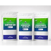 MYOC Cosmetic Thickener Ingredient Kit | Xanthan Gum 230g + Hydroxyethyl Cellulose Powder 250g + Hydroxypropyl Methylcellulose 100g | Cosmetic Grade Rheology Modifiers for DIY Formulations