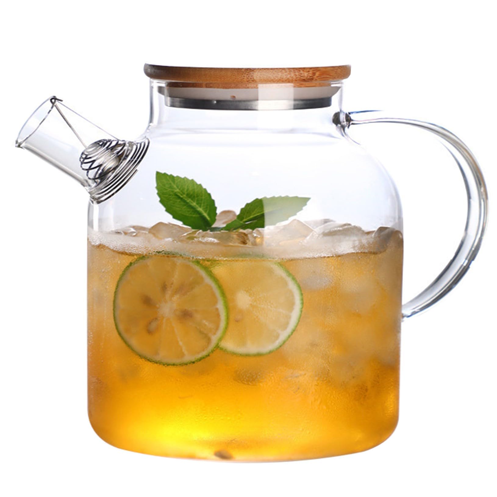 Desirable Borosilicate Glass Teapot 50oz Direct Fire Heat Resistant Clear Pot
