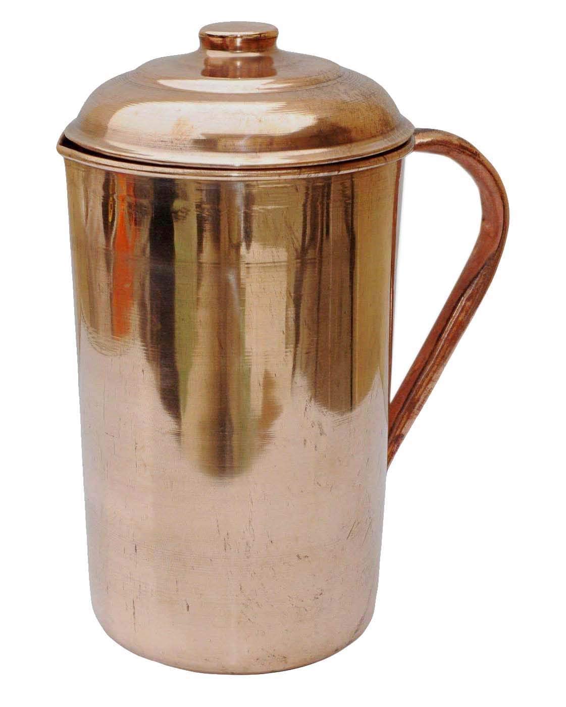 Wasserkrug aus reinem Kupfer, auslaufsicher, nahtlos, glatte Oberfläche, 2 l, 1 Stück