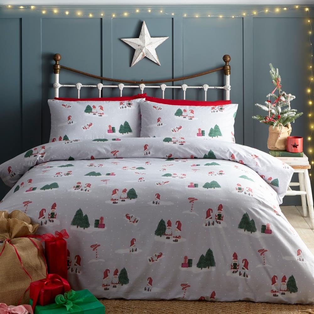 Charlotte Thomas Grey Gonkville Christmas Duvet Cover Set Xmas Gonk Bedding Set King,