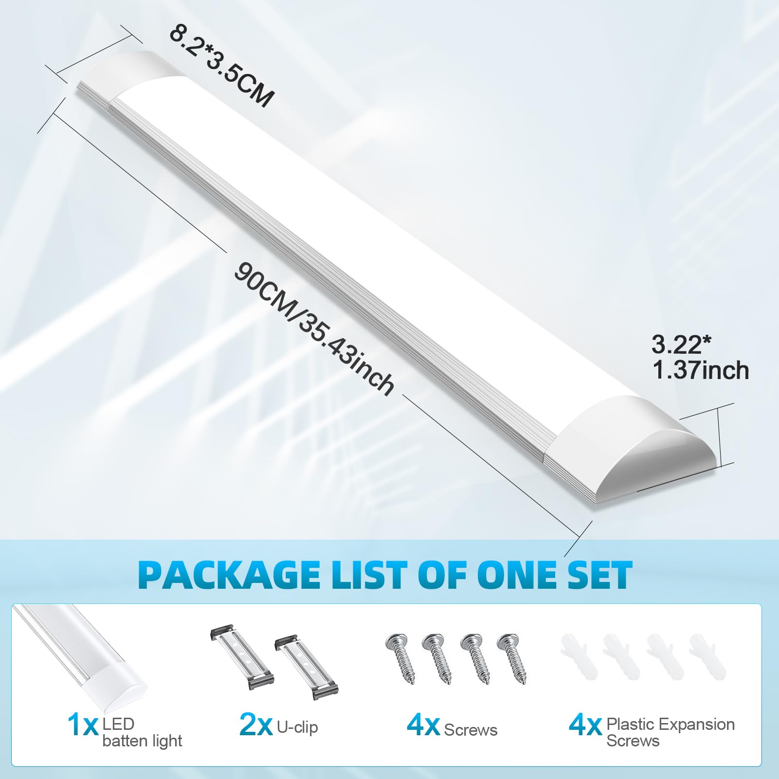6 PACK Feuchtraumleuchte Led 90cm, 30W 3600LM Kellerlampe 3200K Warmweiß LED Röhre 130° Abstrahlwinkel LED Feuchtraumleuchte für Badzimmer Wohnzimmer Küche Garage Büro