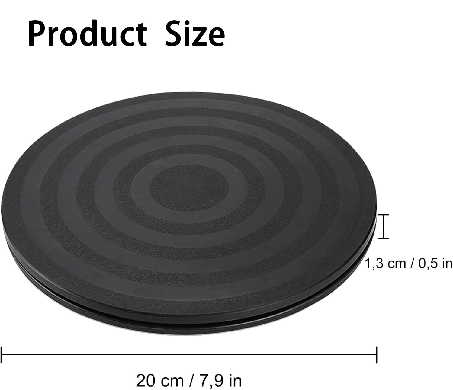 Piatto girevolePiattaforma girevole universale, piattaforma girevole rotonda, piattaforma girevole, per artigianato, piante, TV, laptop, monitor, 2 pezzi, girevole a 360 gradi, 20 cm