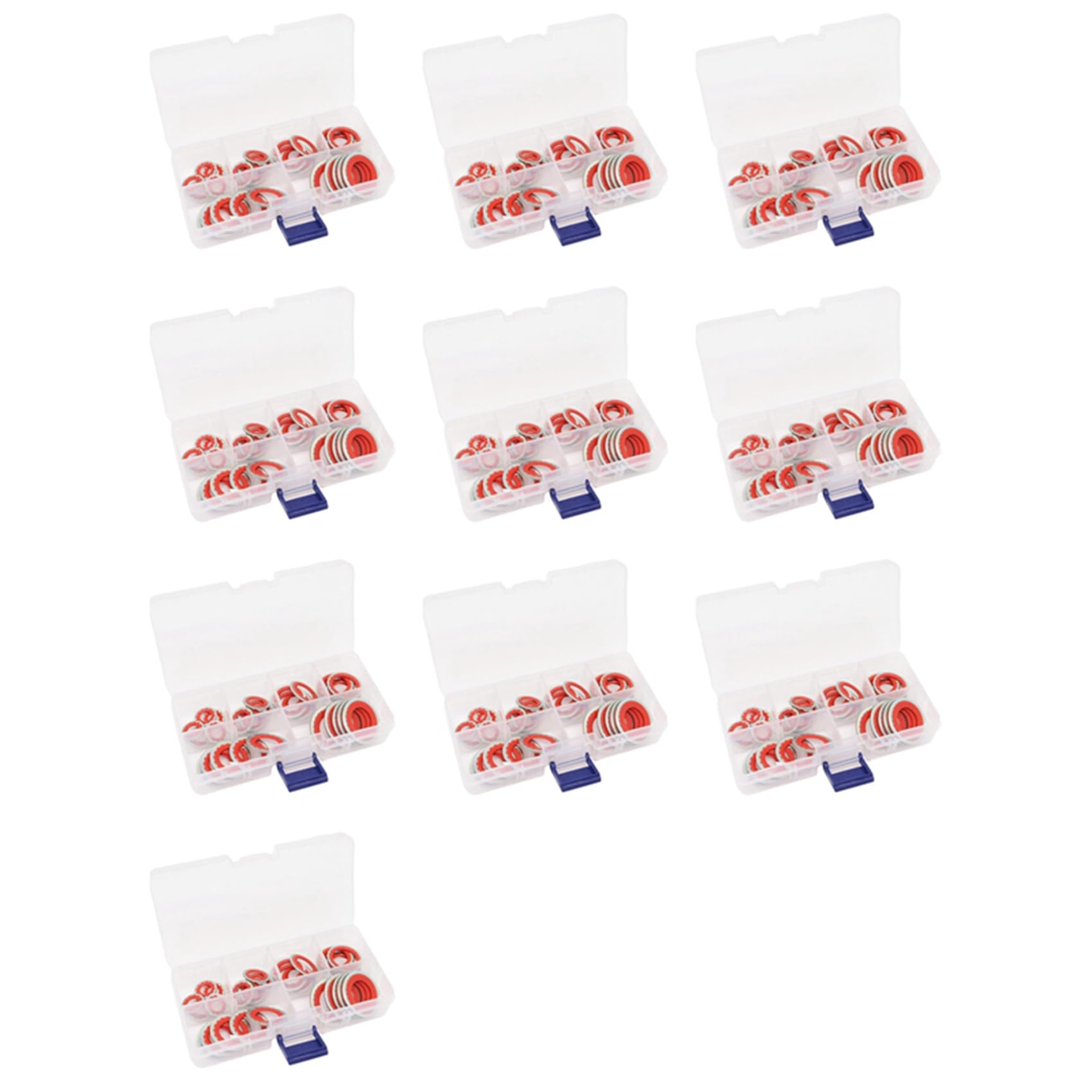 Jnchdghwa Red 600Pcs A/C Gasket Assortment,Ac Compressor Seals Automotive Air Conditioning Compressor Port Seal Washer Kit