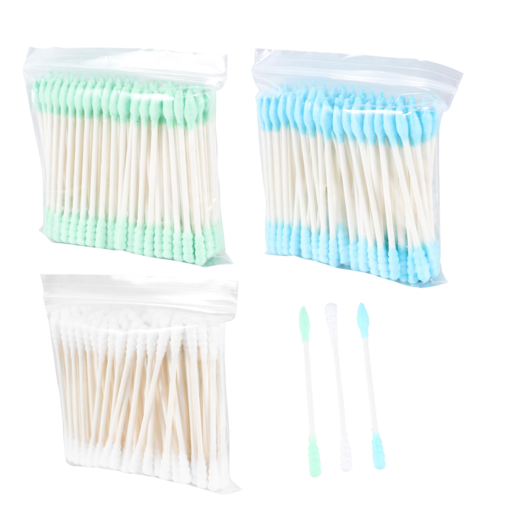 VICASKY 300ct Makeup Swabs Cotton Buds Long Cotton Stick Double Head 3 Pack for Beauty Use
