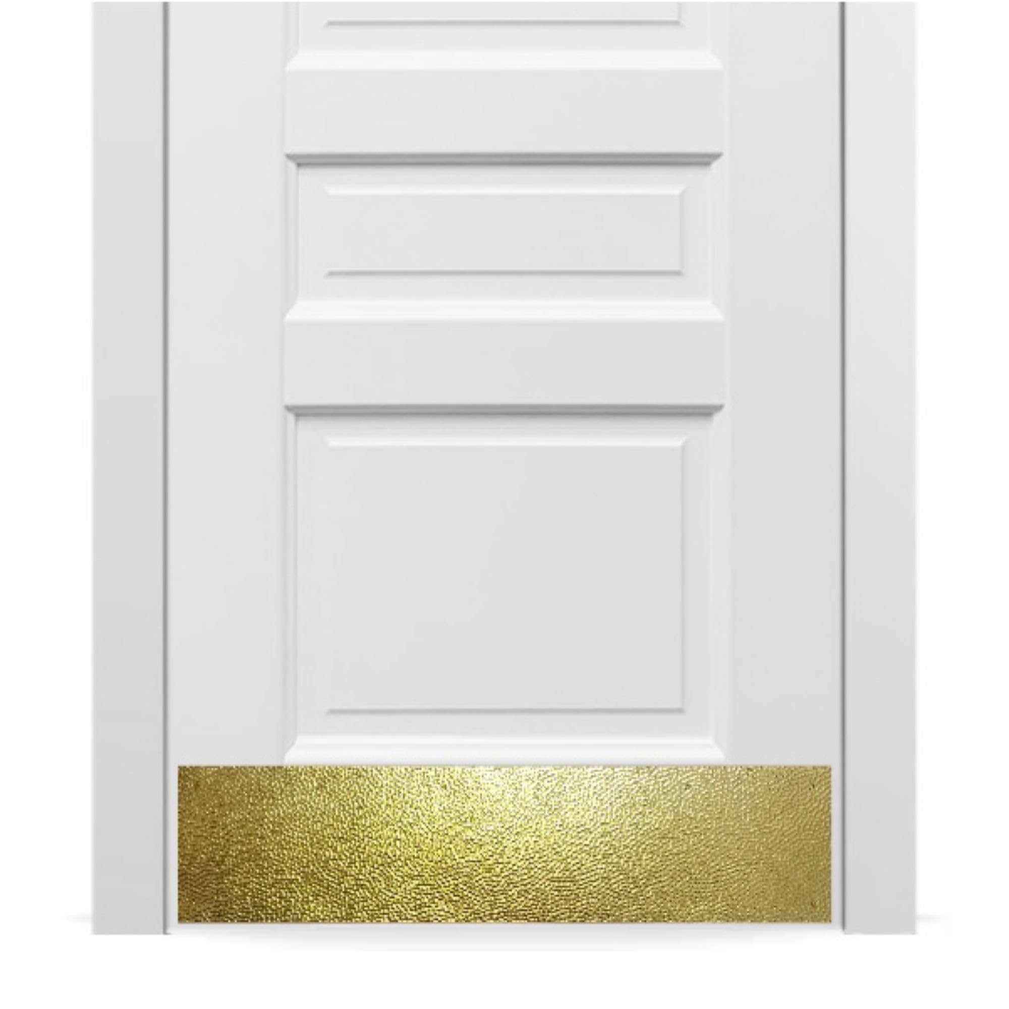 Deck the Door Decor | Door Kick Plate - Brass - Artisan Embossed Hammered Pattern - Screw Mount – 6”x30”