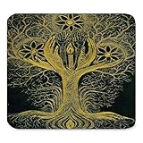 Paket enthalten: 1 * Mauspad. Kundenspezifisches Gummi-Mauspad Gaming-Mauspad, Vintage Abtract Tree of Life-Kunstgemälde, Gaming-rutschfestes Gummi-großes Mauspad-Matte
