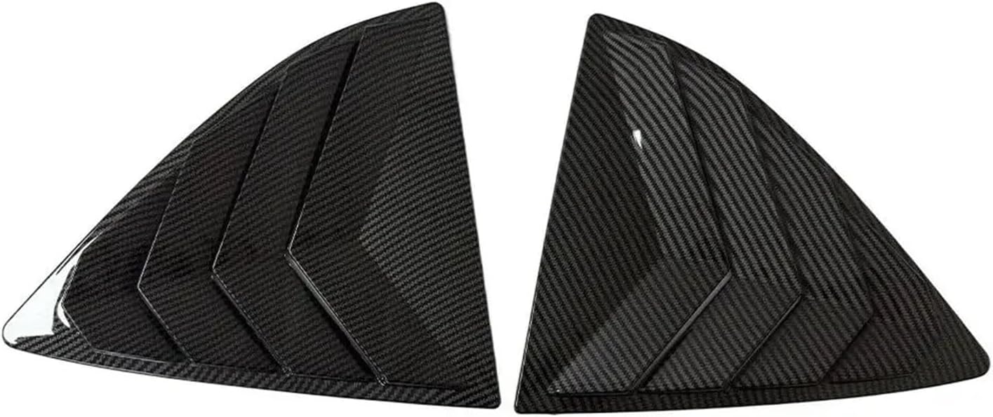 2PCS Compatible With Nissan Versa Sedan 2013-2018 Car Rear Window Quarter Louver Cover Side Vent Shutter Trim Scoop ABS Accessories(Carbon Look)