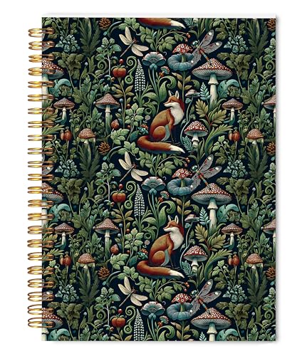 Carnet à spirale fantaisie champignon et flore de la forêt enchantée A5