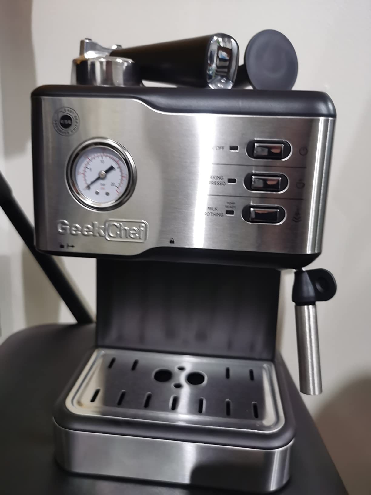 28/mo Finance Geek Chef Espresso Machine 20 Bar Pump Pressure