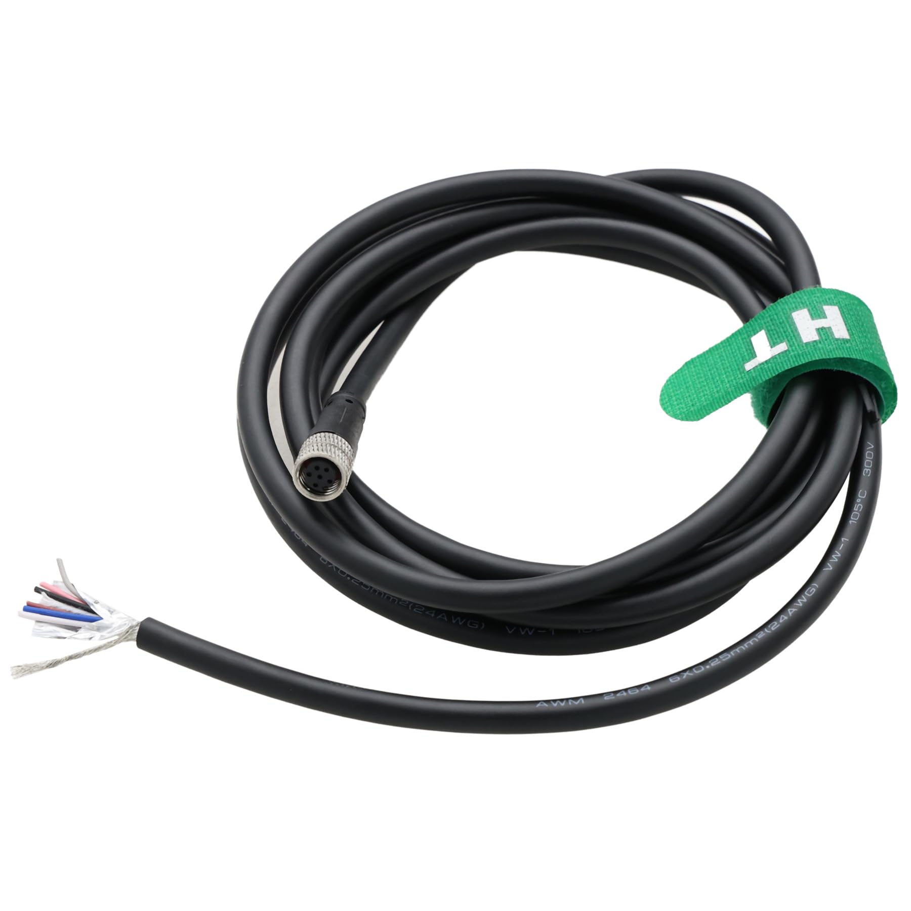 HangTon M8 6-pin Female Cable for Vision System Sensor Industrial Automation Control, A Coding, Shielded, 10m