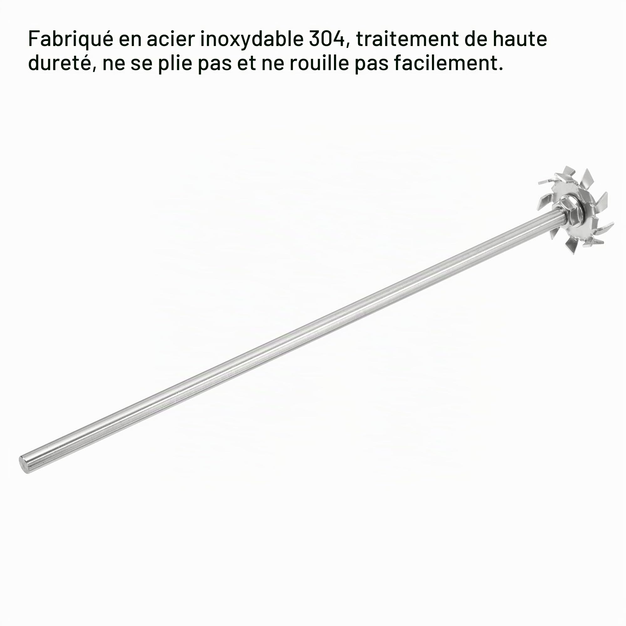 sourcing map 304 Inox Acier Agitation Tige 11.81" Longueur Dispersion Machine Mélange Bâtonnets avec 1.57" ID Dispersion Disque pour Laboratoire, Industriel