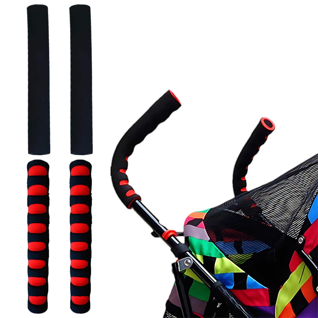 2 Stück Elastischer Kinderwagen Griffbezug Baby Kinderwagen Griff Schutzhülle Griff Staubdicht Kinderwagen Griff Abdeckung Armlehne Schutzhülle Staubdicht,für Kinderwagengriffe Kompatibel
