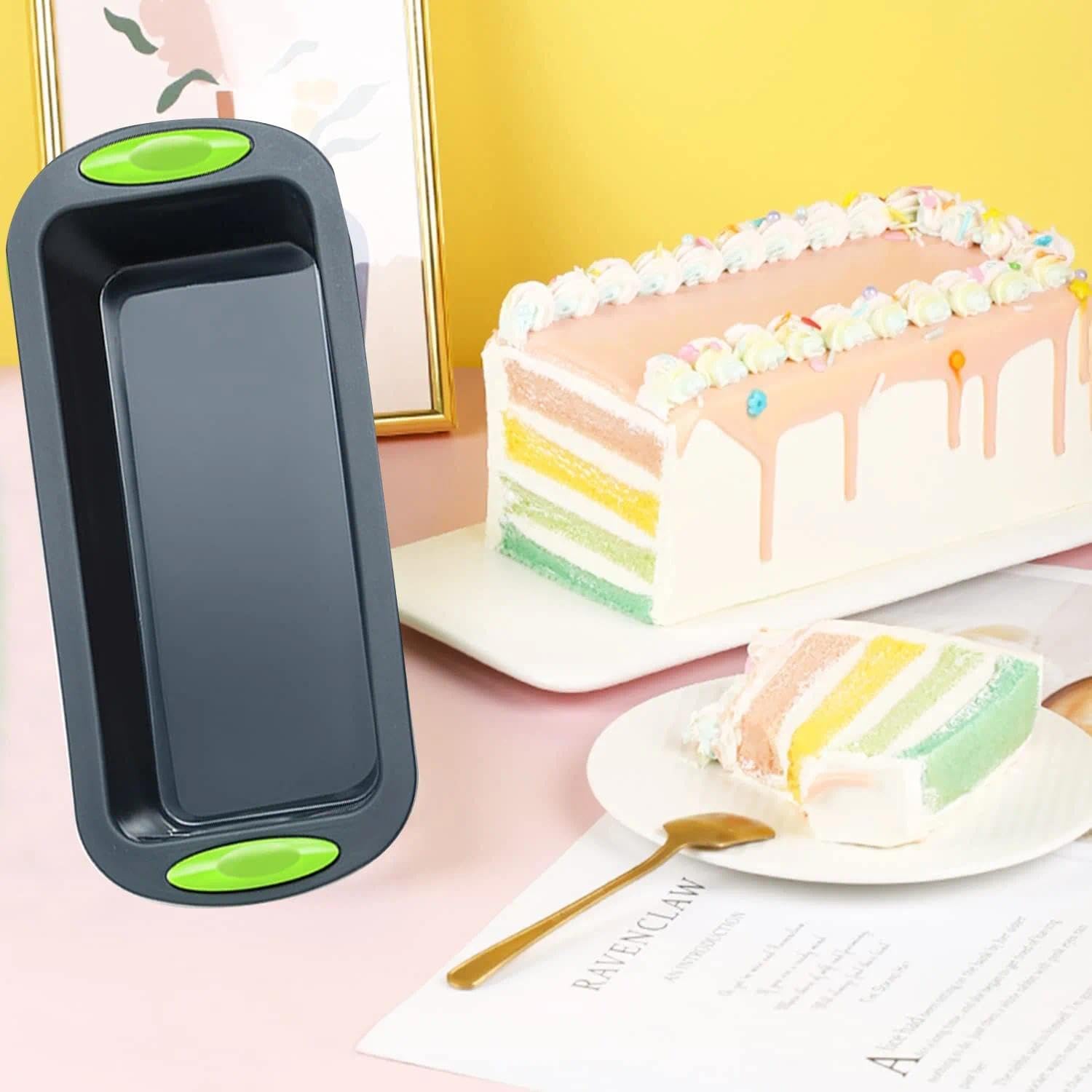 2 moldes de silicona para panadería, forma rectangular, resistente al calor y al frío (hasta 230 °C/-40 °C) para pan, pasteles y postres, apto para lavavajillas, antiadherente, fácil de desmoldar - 5