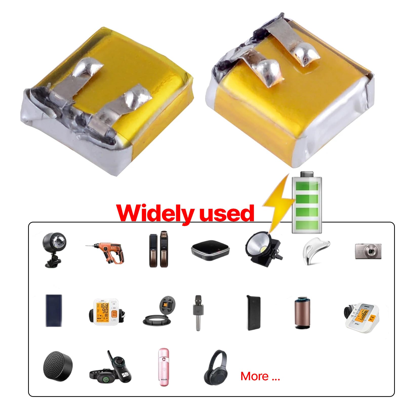 FLYXF Pack of 5pcs 3.7V 501012 40mAh Battery Polymer Rechargeable Lithium Batteries Set for Earphone Headphones