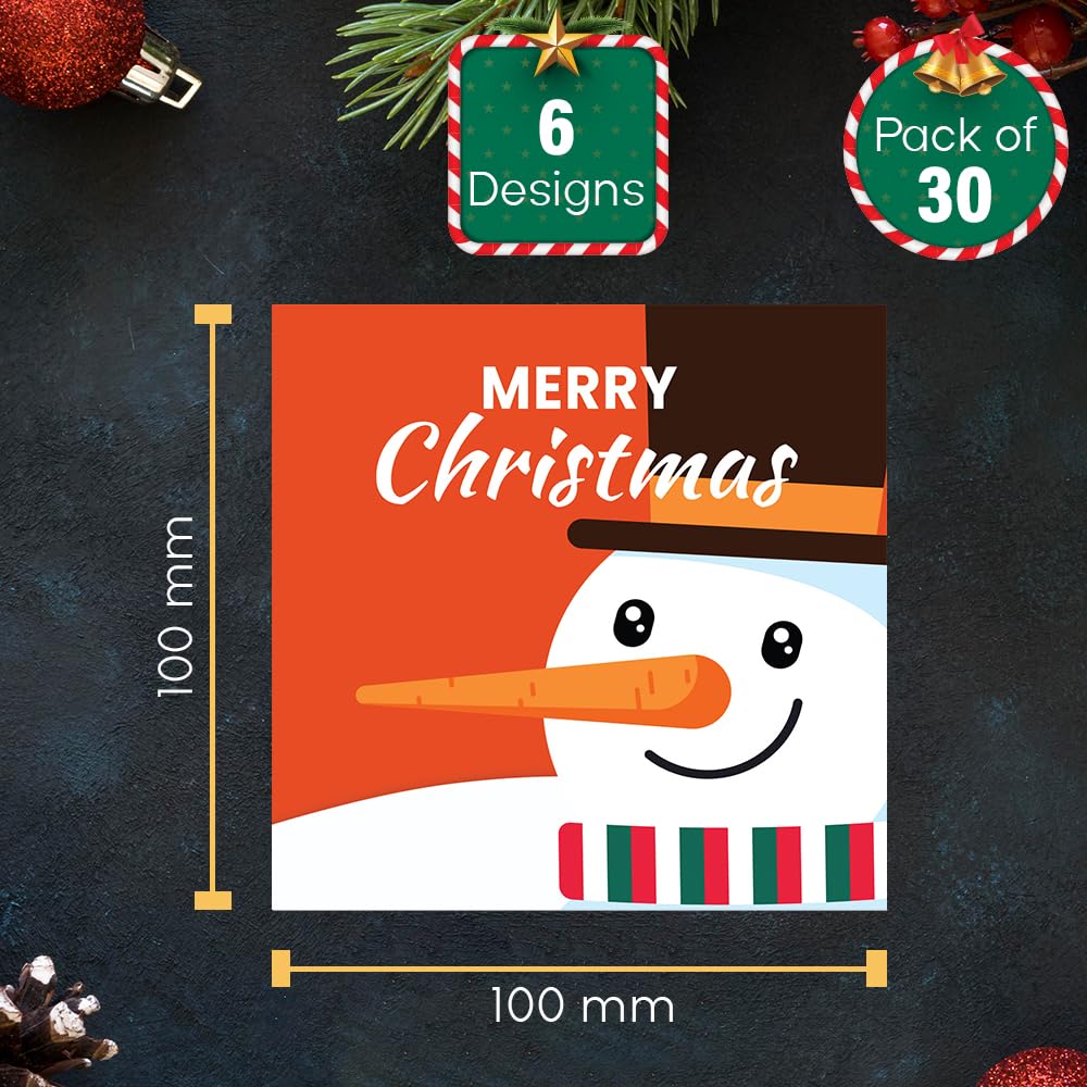 Papa Prints School Childrens Xmas Cards Class Christmas Cards Pack of 30 Christmas Cards with Envelopes (100 x 100 mm) Christmas Cards Multipack (Hoho Xmas) - Image 2