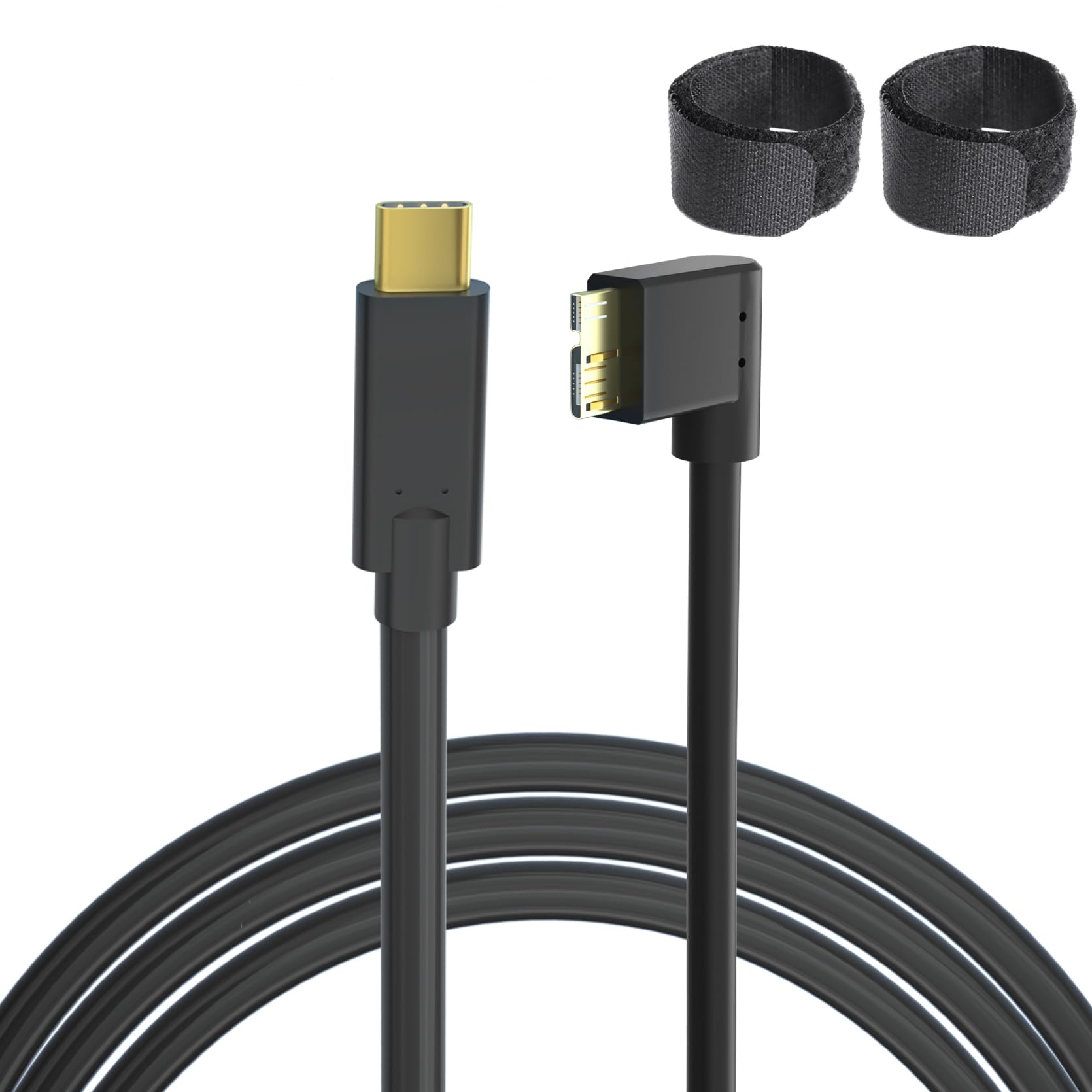 USB-C to Micro B Right Angle Camera Cable 16ft : Super Fast and Stable 3.0 Transmission, Ideal for Online Shooting and Data Transfer with Various Professional Cameras