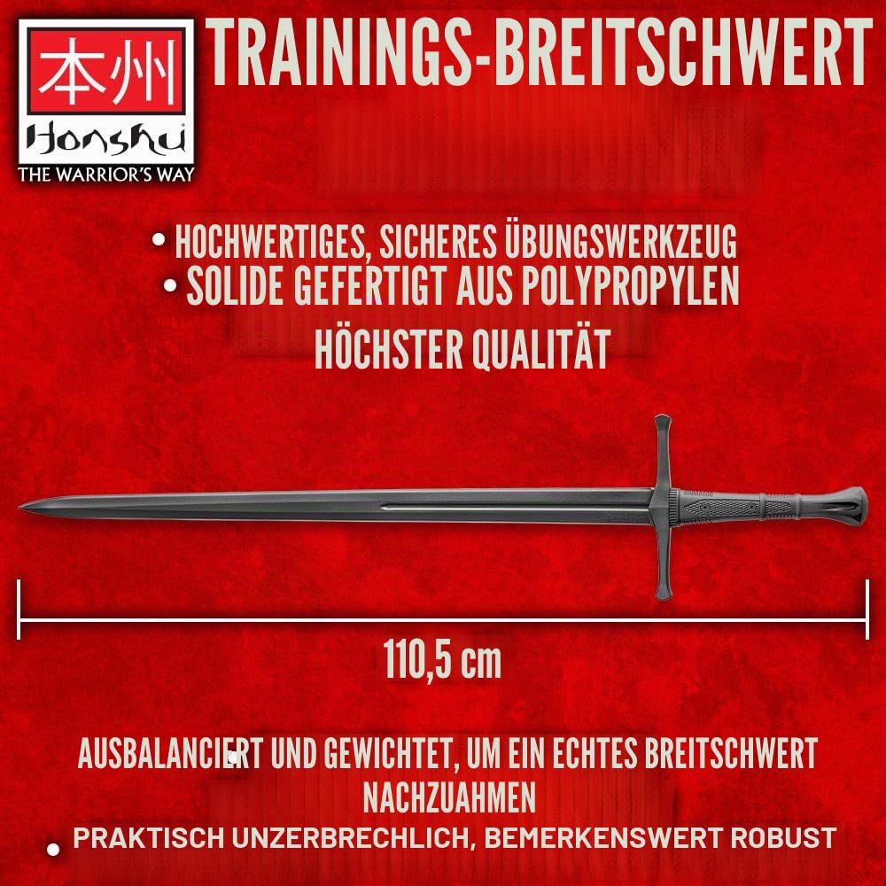 Honshu Bokken Trainingsschwert aus Polypropylen – Stiloptionen | stumpfes Langschwert | Übungsschwerter für Sparring | ausgewogen und beschwert für echtes Gefühl | ideal für Cosplay