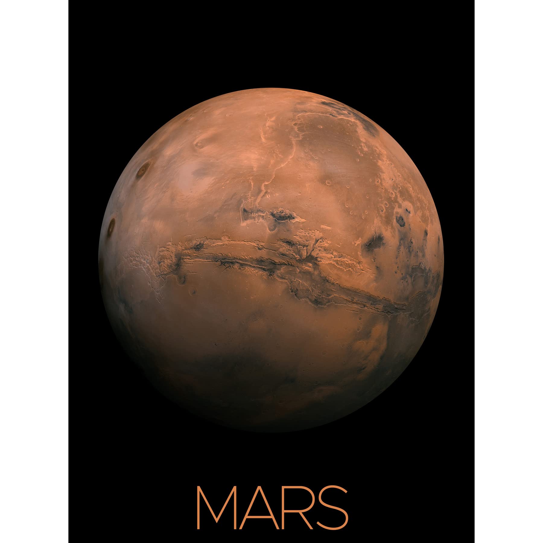 Artery8 Mars - A Nasa Our Solar System Mars Planet Hemisphere Image Unframed Art Print Poster Wall Decor 12X16 Inch