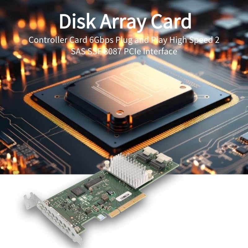 Disk Array Card , Controller Card 6Gbps Plug and Play High Speed 2 SAS SSF 8087 PCIe Interface for Computer