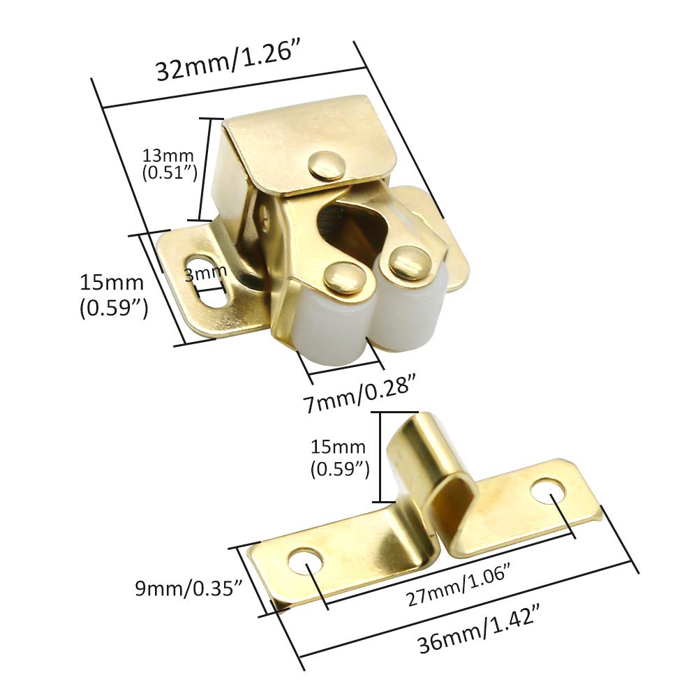 Cupboard Latch Everbilt Double Roller Catch, Nickel Plated (1-Pack) 9236039  - The Home Depot Cabinet Door Latch, image size:1000x1000