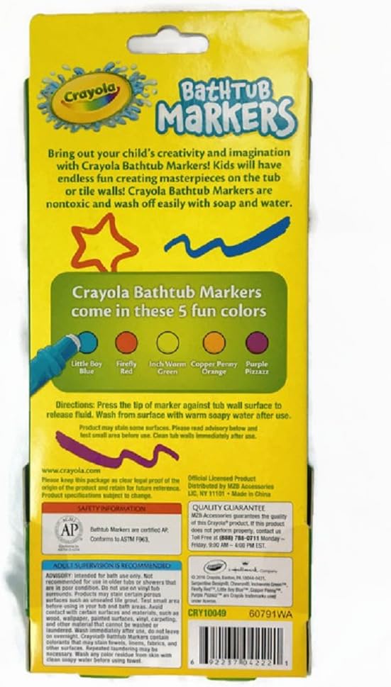 Crayola Bathtub Markers with 1 Bonus Extra Markers AND Crayola Bathtub Crayons with 1 Bonus Extra Crayons : Arts, Crafts & Sewing