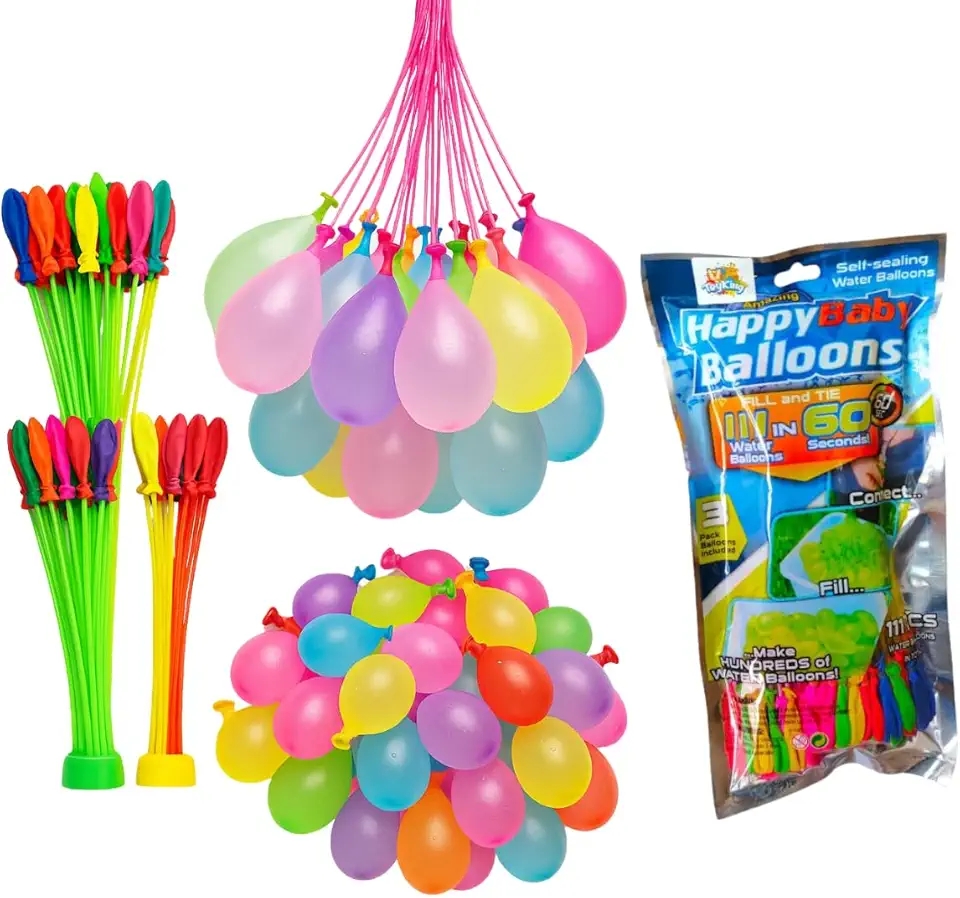 Kit 222 Balões de Água Coloridos para Guerra de Água Brincadeiras Festas Verão e Diversão Infantil Resistentes e Rápidos de Encher