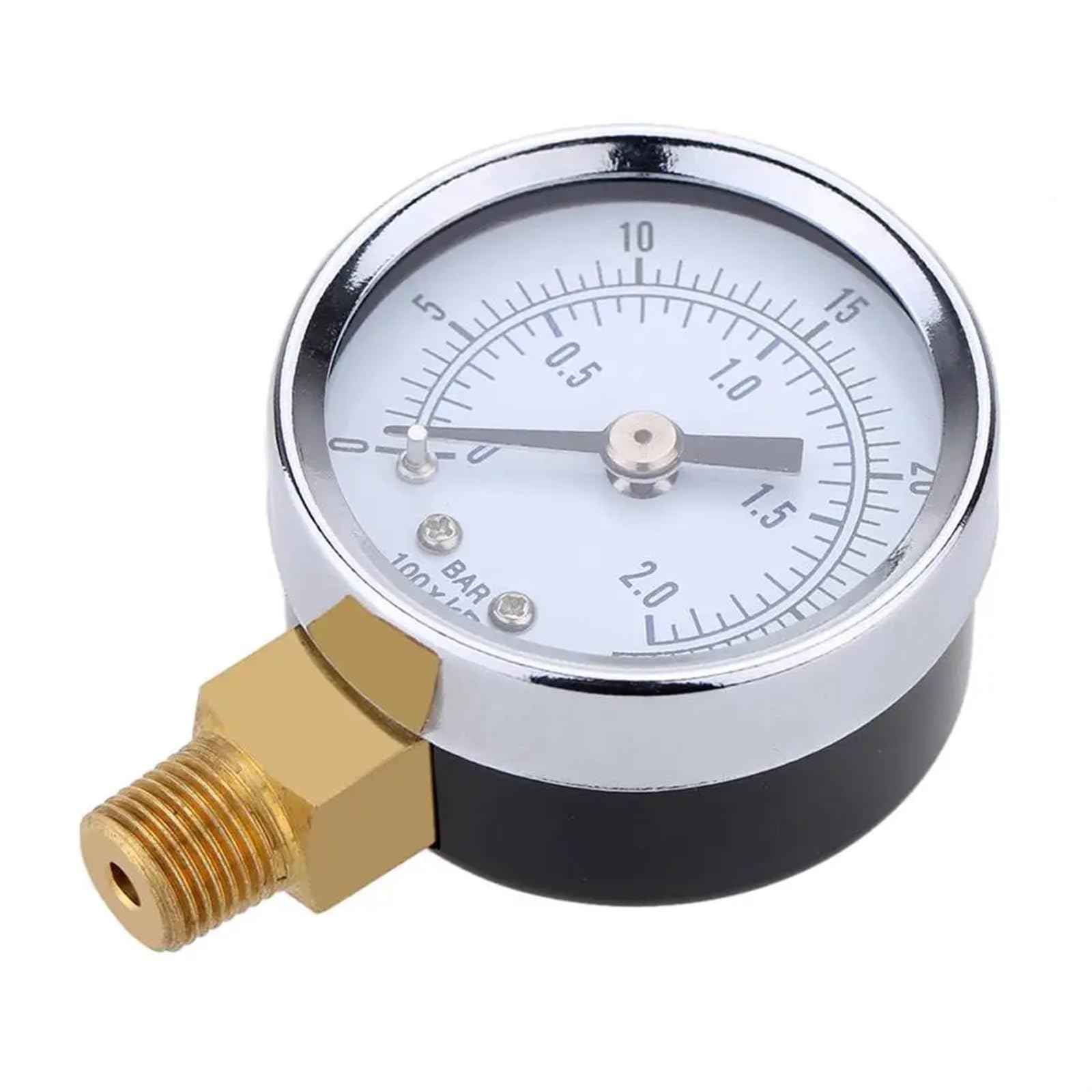 Mini manometro Idraulico 0-30 PSI 0-2 Bar Manometro a Doppia Scala Manometro per Pressione Olio/Acqua Compressore d'Aria Manometro per Pressione idraulica