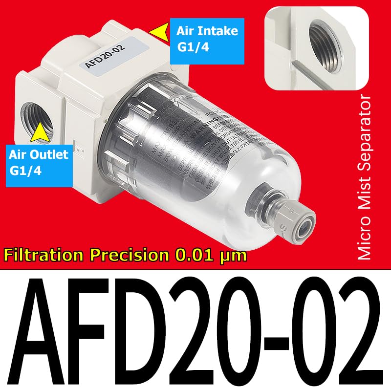 AF/AFD/AFM20/30/40-M5/02/03/04 Filtro de separación de agua y aceite de alta precisión Precisión de filtración 0,01μm 0,3μm(Afm20-02)