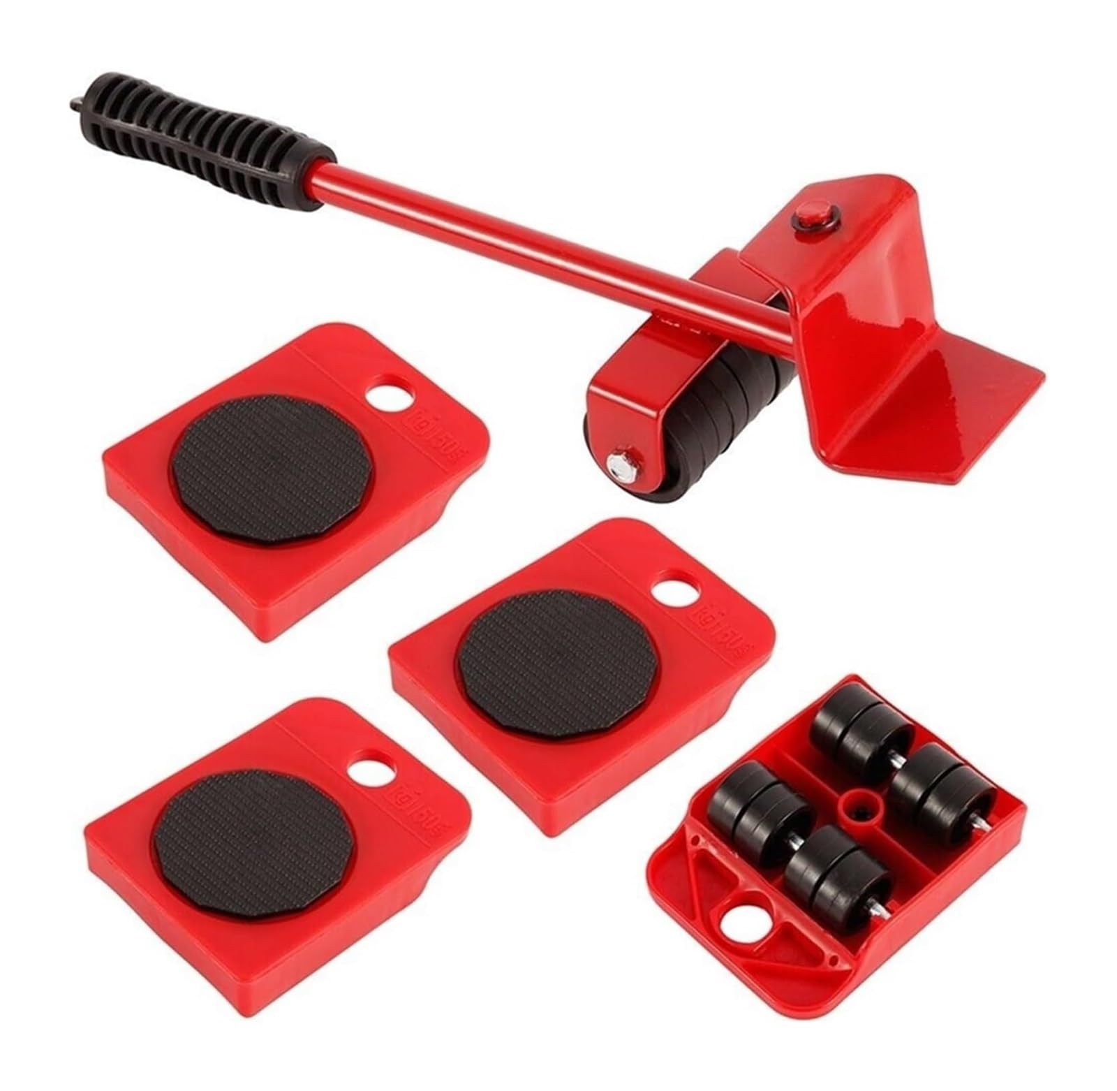 Kit di trasloco per mobili pesanti con rulli e barra di sollevamento, strumento professionale per un facile spostamento di oggetti, rosso, 1 set perfetto per spostare oggetti di grandi dimensioni