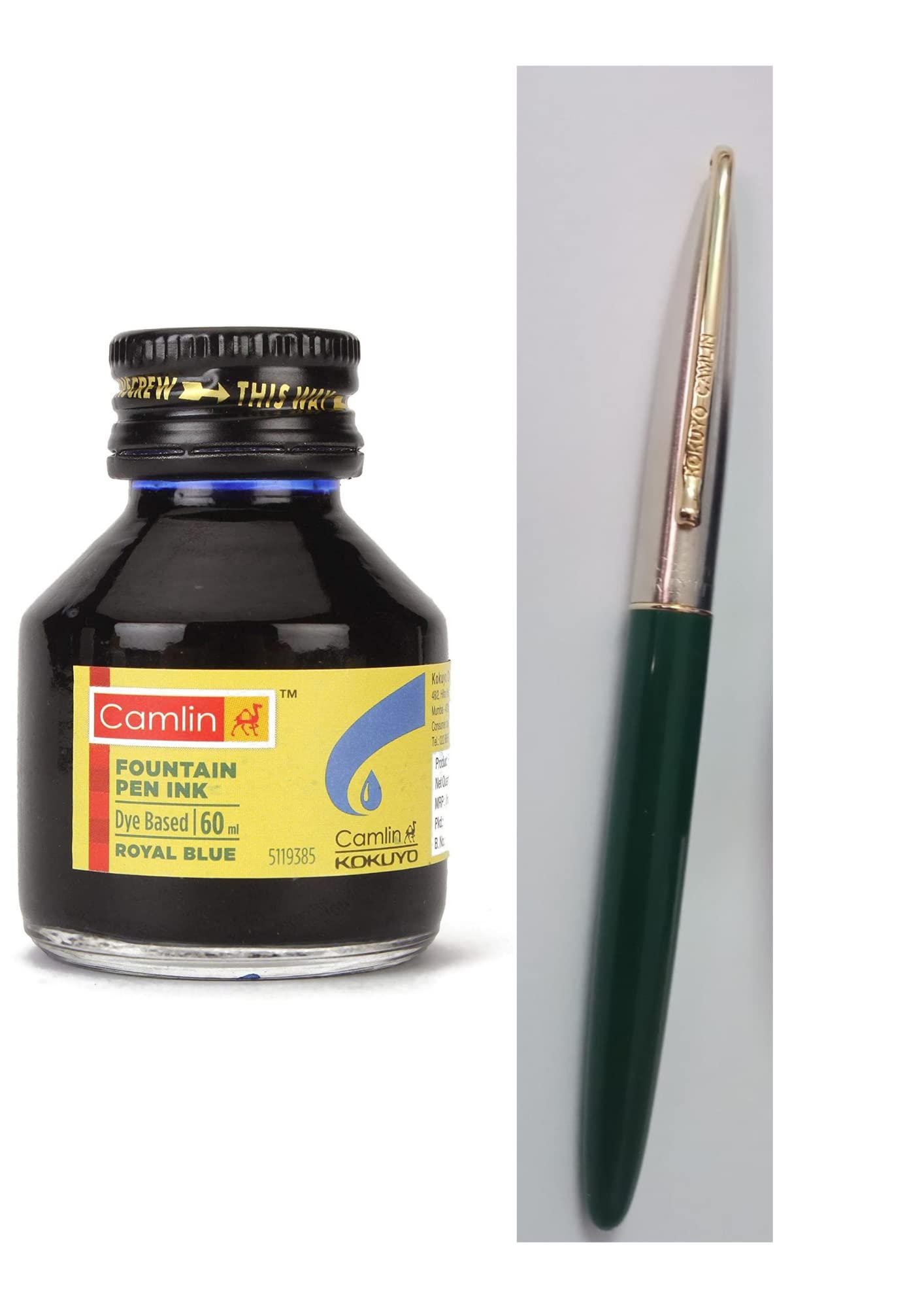 Green Ink Bottle Camlin Fountain Pen Ink Colours Permanent Marker Ink  Camlin Green Ink Bottle Fine Tip Permanent