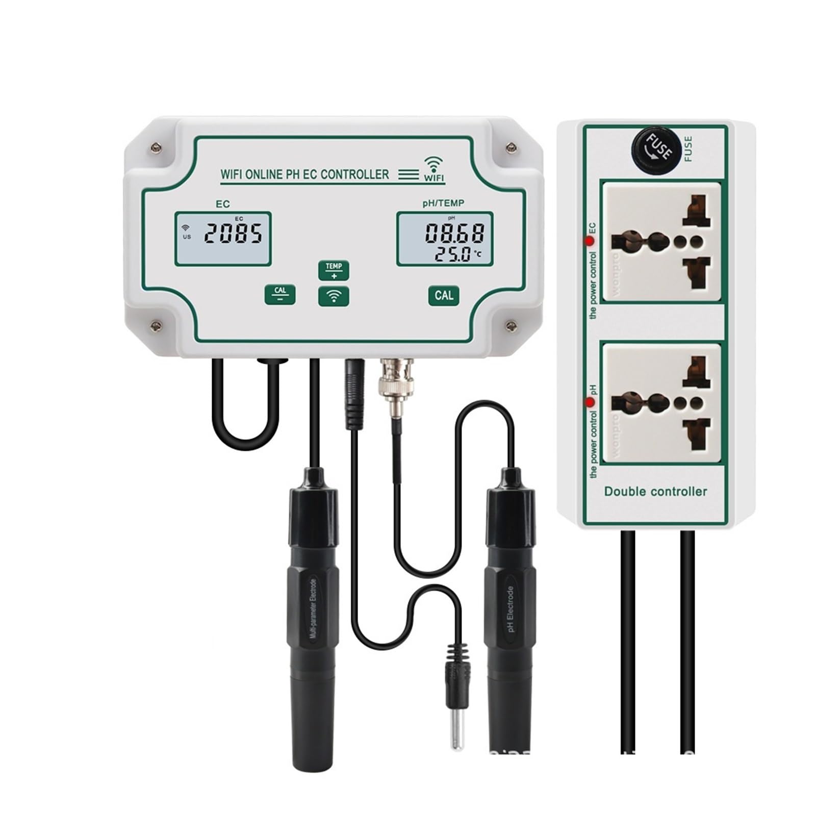 Tester wody, Wifi 3-w-1 kontroler PH w akwarium EC Miernik temperatury System monitorowania wody Tester jakości