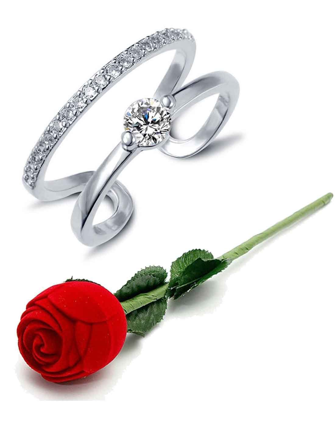 Karatcart Valentine Gift Platinum Plated Austrian Crystal Elegant Adjustable Ring for Women (B0798NZ9C8) Amazon Price History, Amazon Price Tracker