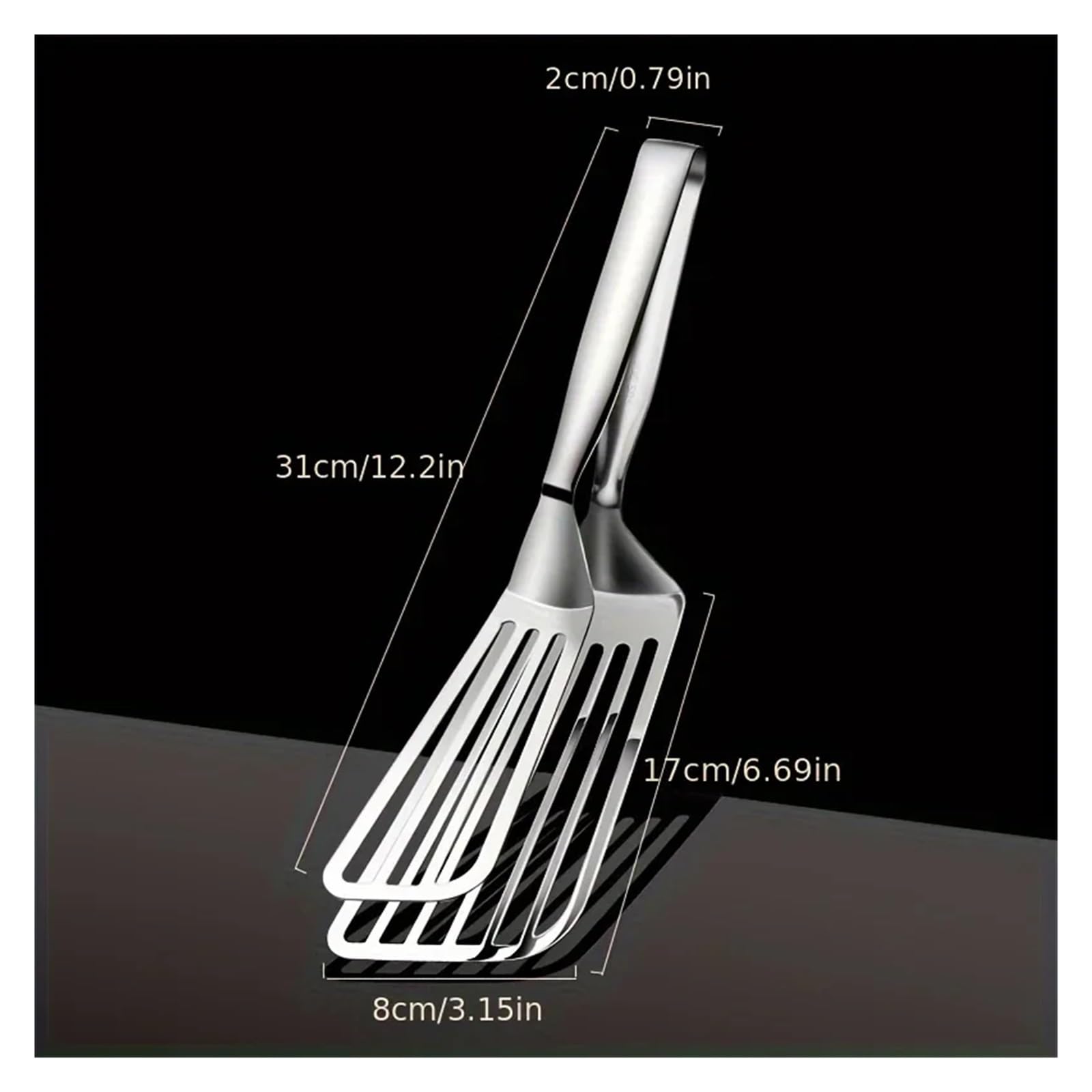 1 pieza, pinzas multifuncionales for servir de acero inoxidable(2pcs)
