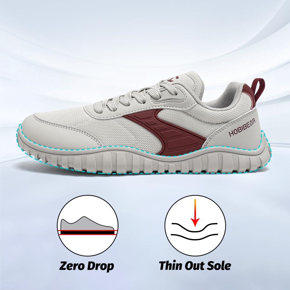 HOBIBEAR Wide Barefoot Shoes for Womens Mens Minimalist Trail Running Hiking Sneakers Comfortable Lightweight