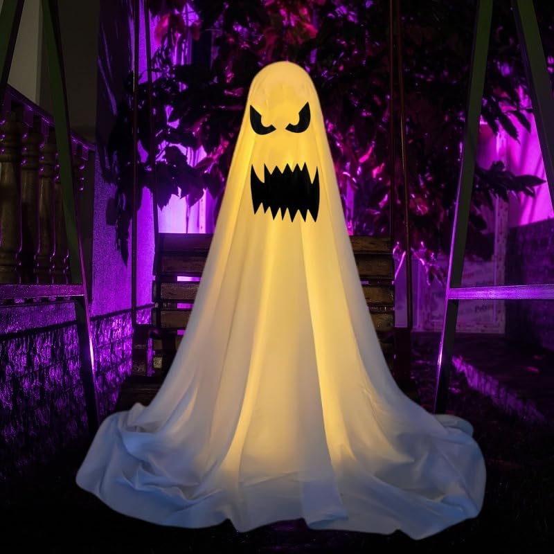 Repostería Y Gourmet, DVD ZINHEM Decoración al Aire Libre del Fantasma de Halloween,200 cm Decoración de Jardín Fantasma de pie de Halloween,Decoración de Halloween Fantasma Blanca...