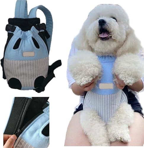 Miniatura 4 de Clopon Mochila transportadora para perros pequeños, bolsas Yorkie para perros franceses, bolsas para viajar para cachorros (M, 6-9 libras), B)