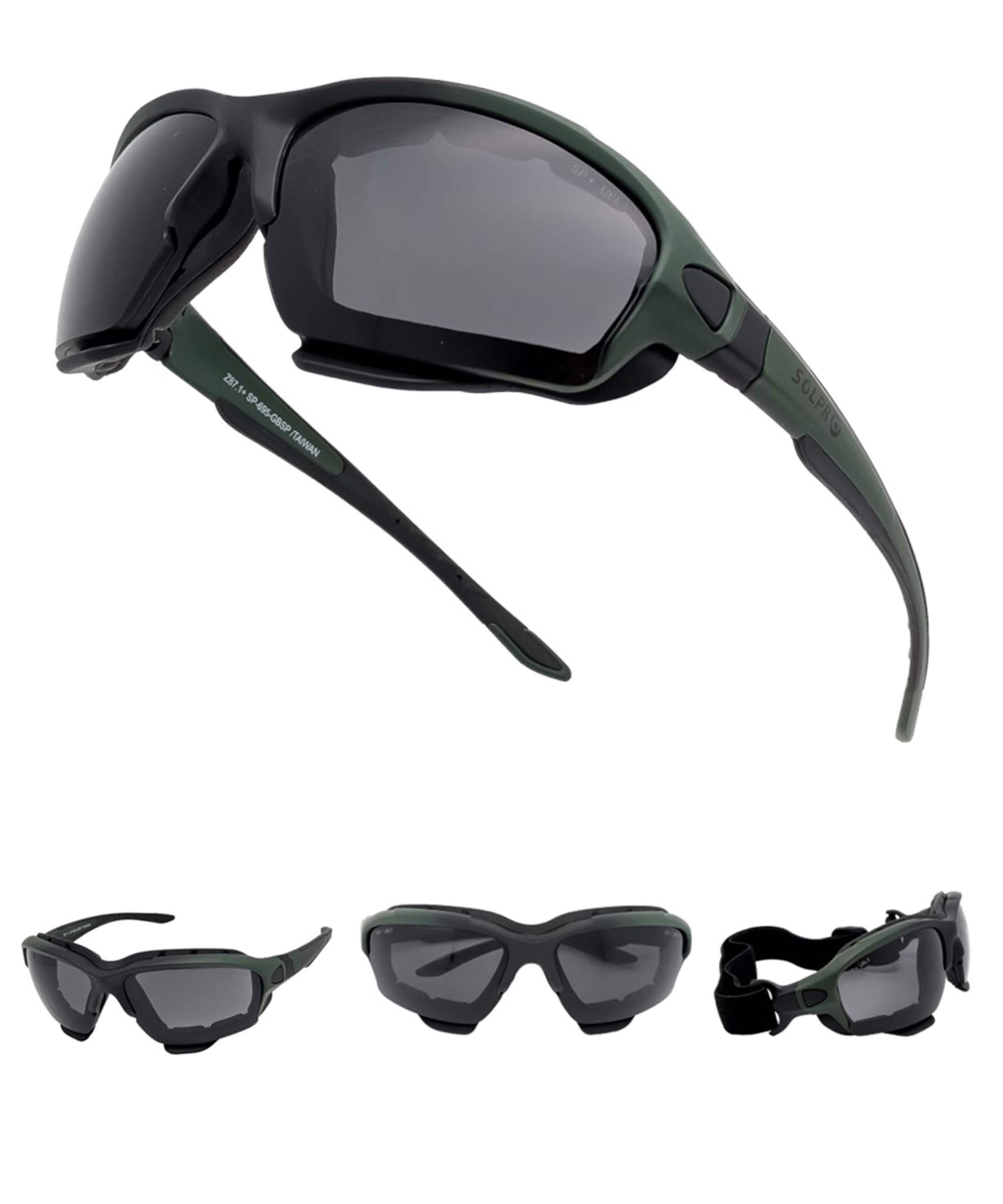 SOL PRO Powersports, occhiali protettivi per moto, anti-appannamento, antivento, caccia, equitazione, falciatura, uomo e donna