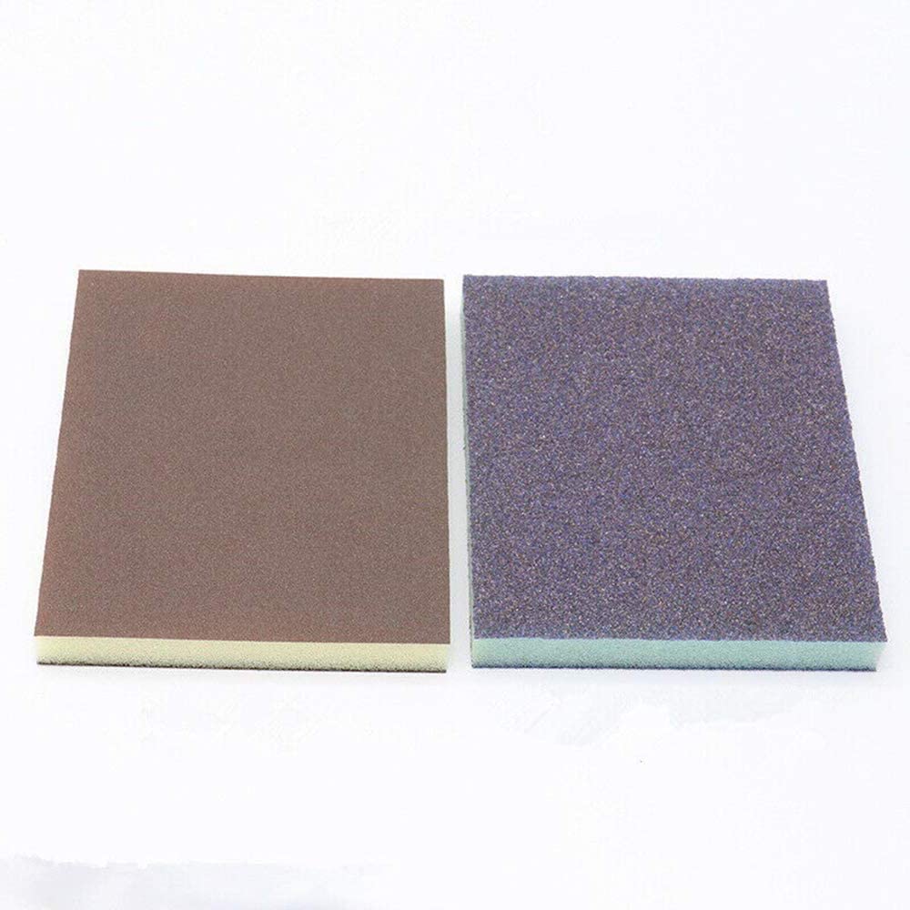 Boxonly 4 PCS Sanding Sponge Blocks Abrasive Pad Sandpaper 220 Grit Flexible Sandpaper Block Sponge Sand Block Wet Dry Sponge Sand Paper For Woodworking Wall,Grey - Image 3