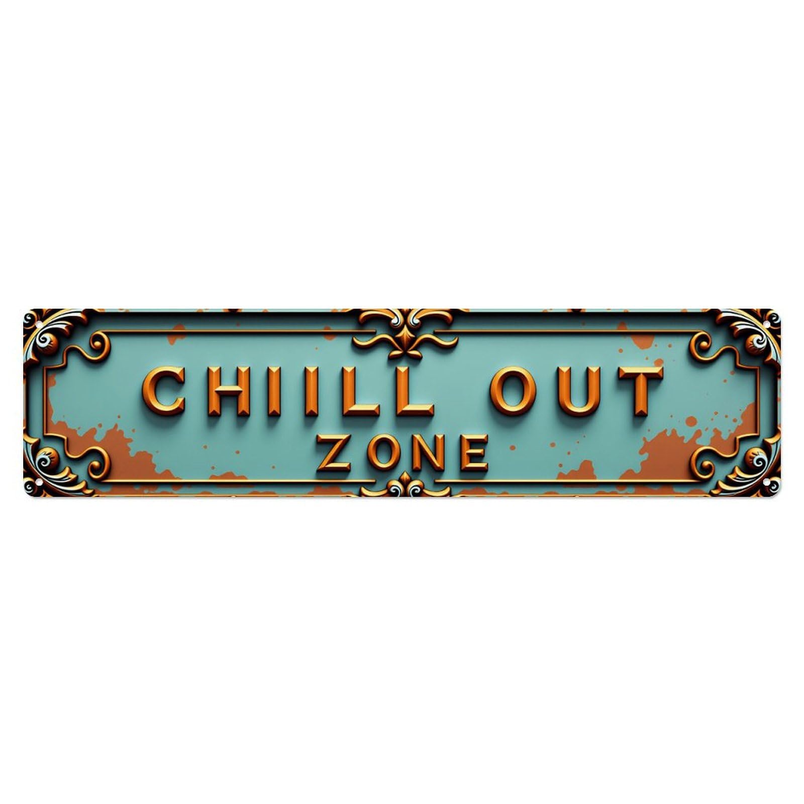 Chill Out Zone Vintage Wall Decor Sign Vintage Aluminium Metal Sign, Retro Wall Decor for Home, Bar, Garage & Farmhouse 10 * 40cm