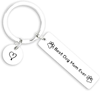 Kivosliviz Dog Mom Keychain Pet Mom Gifts Animal Lover Gifts Best Dog Mom Ever Keychain