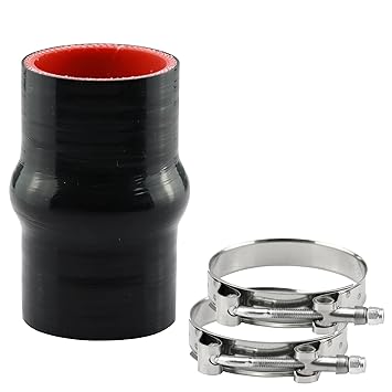 Ucreative 4'' Length Hump Black Silicone High Temperature 4-ply Reinforced Straight Hump Coupler Hose (2.0