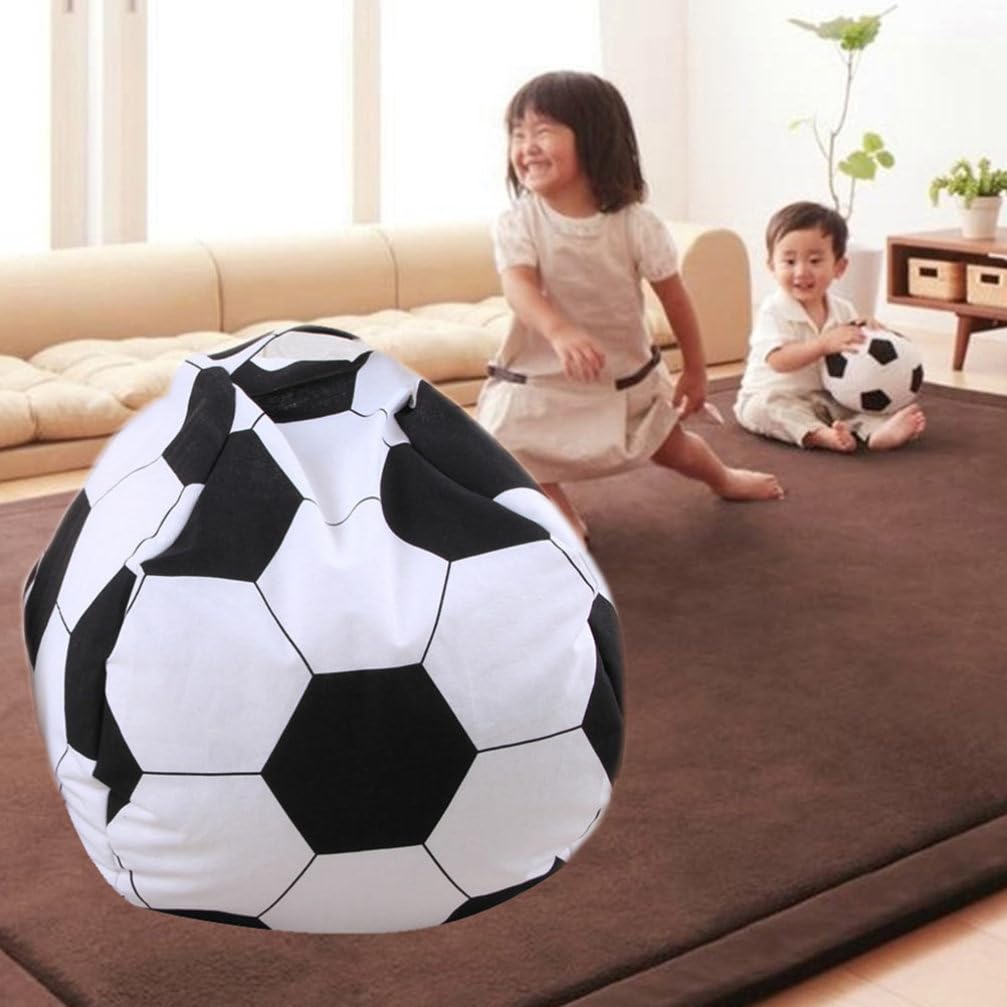 MAGICLULU Stuff Animal Storage Bag Football Bean Bag Polyester Boys Girls Toy Organizer Beanbag Chair Breathable Material
